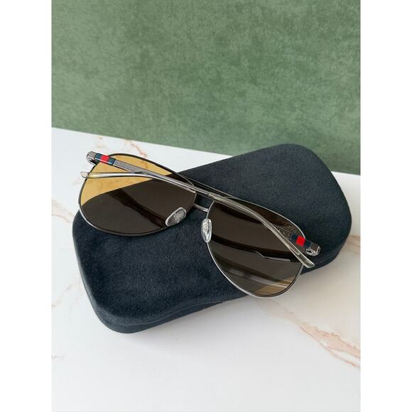 NEW Gucci GG1677S Silver Yellow Tint Lens Aviator Sunglasses main image 4